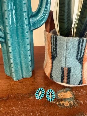 Handmade Turquoise Cluster Earrings